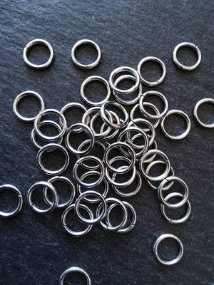 100 or 500 Stainless Steel 8mm Jump Rings 1.2mm (17 gauge) Hole: 6mm