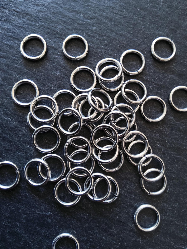 100 or 500 Stainless Steel 8mm Jump Rings 1.2mm (17 gauge) Hole: 6mm