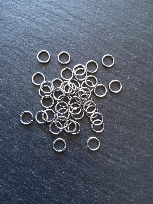 100 or 500 Stainless Steel 8mm Jump Rings 1.2mm (17 gauge) Hole: 6mm