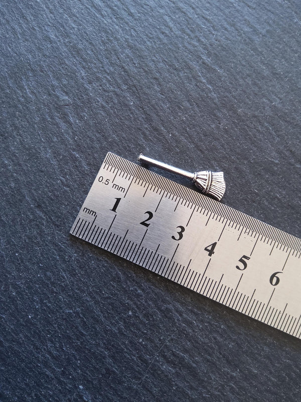 10 or 50 Witches Broom Charms Silver Tone 27x10mm
