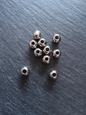 10 or 50 Stainless Steel 8mm Solid Round Spacer Beads Hole: 3mm