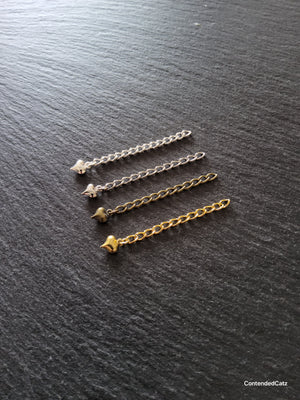 6 Strong Extension / Extender Chains with Heart Drop 50mm (2")