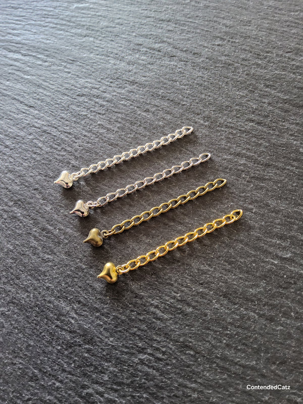 6 Strong Extension / Extender Chains with Heart Drop 50mm (2")