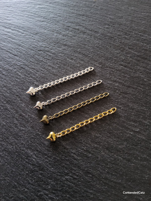 6 Strong Extension / Extender Chains with Heart Drop 50mm (2")