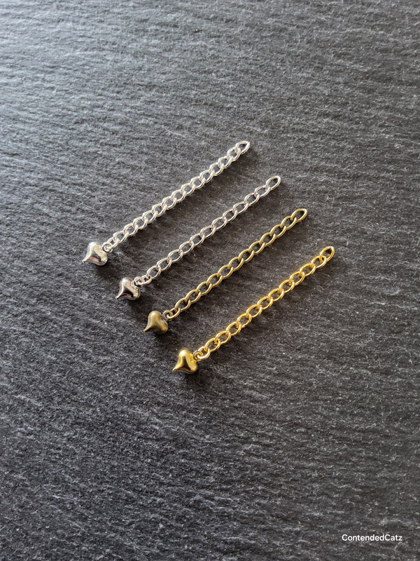 6 Strong Extension / Extender Chains with Heart Drop 50mm (2")