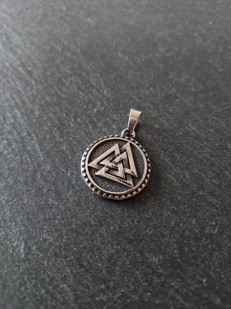 Odin's Knot Norse Valknut Stainless Steel Pendant 25x21x3mm