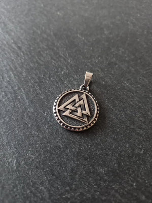 Odin's Knot Norse Valknut Stainless Steel Pendant 25x21x3mm