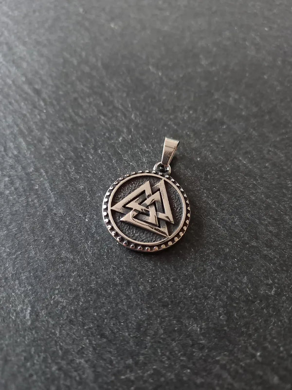 Odin's Knot Norse Valknut Stainless Steel Pendant 25x21x3mm