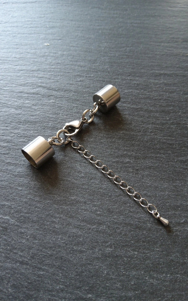 2 or 10 Stainless Steel End Cap Sets for 9.5mm Cord (10mm End Caps) UK
