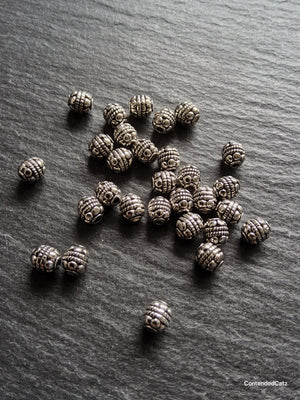 20 or 100 Antique Silver Tone 5mm Bali Style Round Spacer Beads