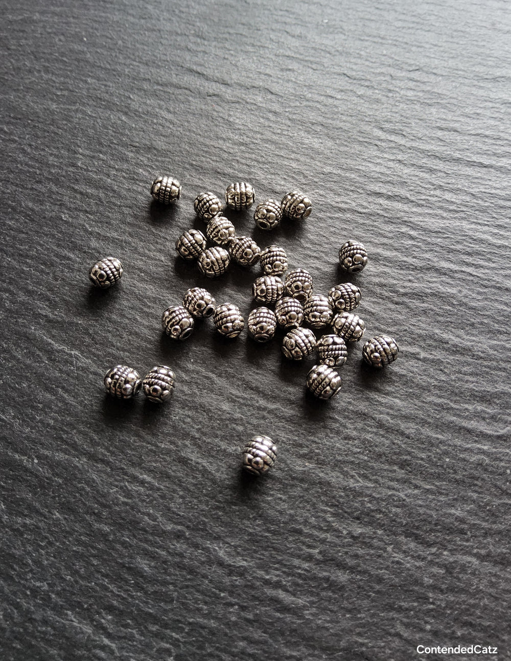 20 or 100 Antique Silver Tone 5mm Bali Style Round Spacer Beads