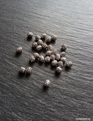 20 or 100 Antique Silver Tone 5mm Bali Style Round Spacer Beads