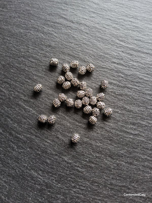 20 or 100 Antique Silver Tone 5mm Bali Style Round Spacer Beads