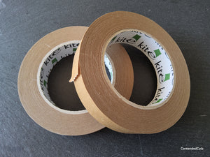 25mm (1") Wide Roll of Paper Based Brown Kraft Tape 50m Long Vegan & Recyclable
