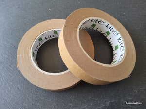 25mm (1") Wide Roll of Paper Based Brown Kraft Tape 50m Long Vegan & Recyclable