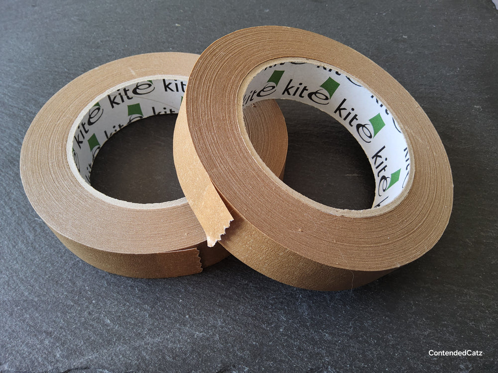 25mm (1") Wide Roll of Paper Based Brown Kraft Tape 50m Long Vegan & Recyclable