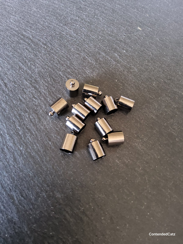 20 or 50 Gunmetal Tone Brass End Caps for 7mm Cord (7.5mm end caps) 12x8mm