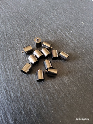 20 or 50 Gunmetal Tone Brass End Caps for 7mm Cord (7.5mm end caps) 12x8mm