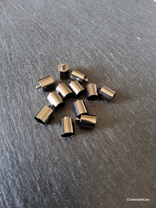 20 or 50 Gunmetal Tone Brass End Caps for 7mm Cord (7.5mm end caps) 12x8mm