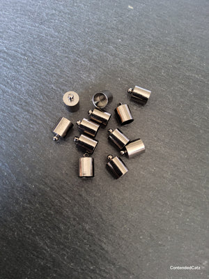 20 or 50 Gunmetal Tone Brass End Caps for 7mm Cord (7.5mm end caps) 12x8mm