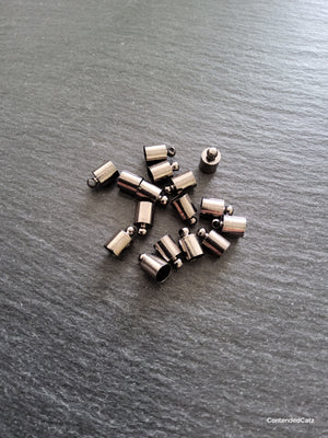 50 Gunmetal Tone Brass End Caps for 5mm Cord (5.5mm end caps) 10x6mm Hole: 2mm