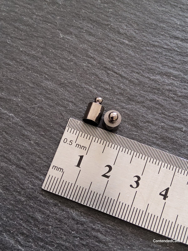 50 Gunmetal Tone Brass End Caps for 5mm Cord (5.5mm end caps) 10x6mm Hole: 2mm