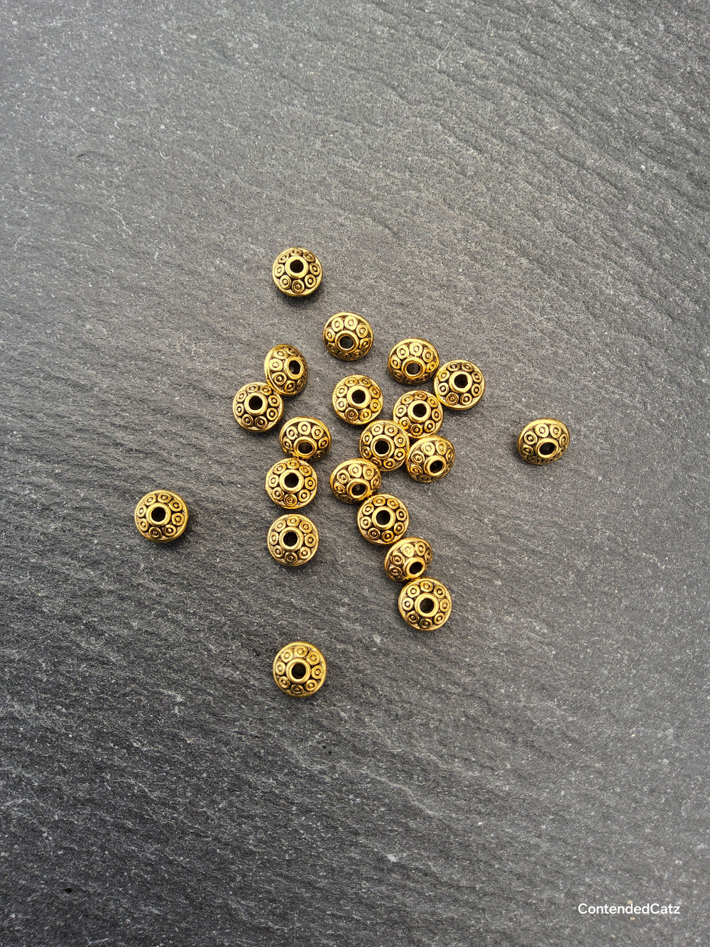 20 or 100 Antique Gold Tone 6.5mm Flying Saucer Shaped Spacer Beads 6.5x4.2mm Hole: 1mm