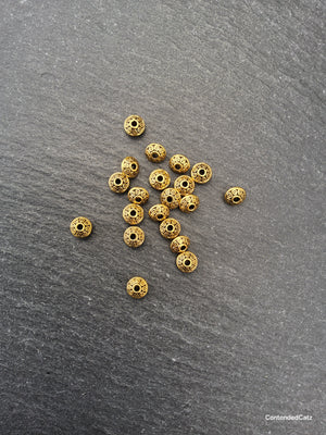 20 or 100 Antique Gold Tone 6.5mm Flying Saucer Shaped Spacer Beads 6.5x4.2mm Hole: 1mm