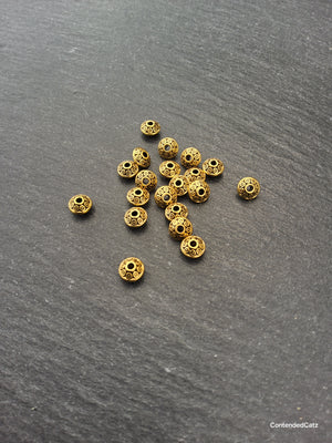 20 or 100 Antique Gold Tone 6.5mm Flying Saucer Shaped Spacer Beads 6.5x4.2mm Hole: 1mm