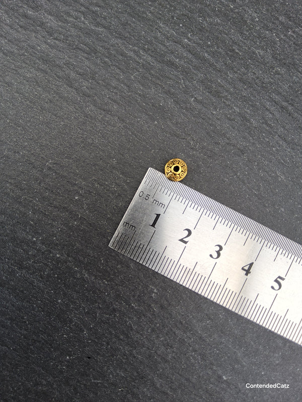 20 or 100 Antique Gold Tone 6.5mm Flying Saucer Shaped Spacer Beads 6.5x4.2mm Hole: 1mm