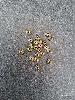 20 or 100 Antique Bronze Tone 6mm Flying Saucer Shaped Bicone Spacer Beads 6x4mm Hole: 1.5mm
