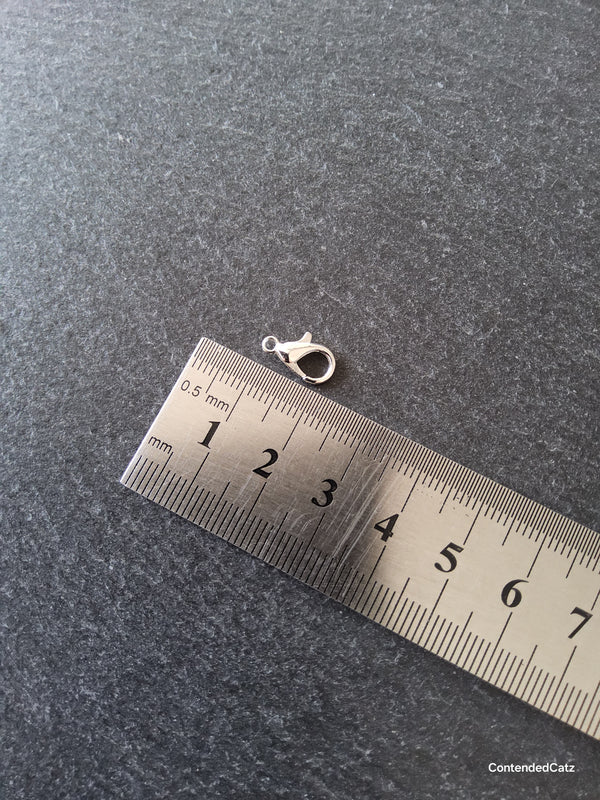 20 or 100 Silver Plated 12mm Lobster Clasps Nickel FREE Alloy 12x7mm