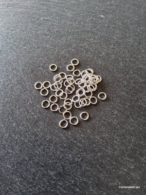 200 or 1000 Bright Silver Plated 6mm Jump Rings Strong 1mm (18 gauge) Hole: 3.4mm