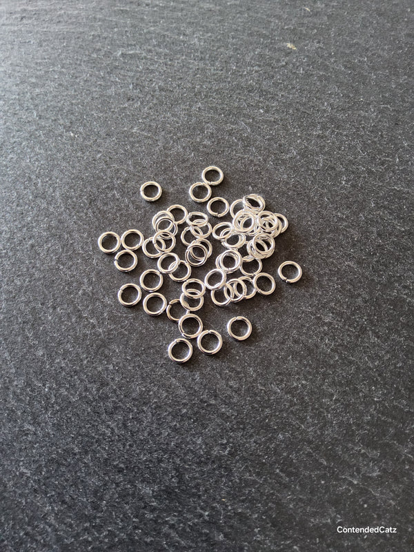 200 or 1000 Bright Silver Plated 6mm Jump Rings Strong 1mm (18 gauge) Hole: 3.4mm