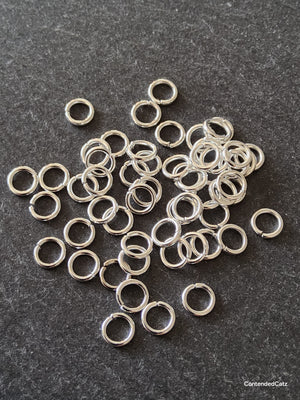200 or 1000 Bright Silver Plated 6mm Jump Rings Strong 1mm (18 gauge) Hole: 3.4mm