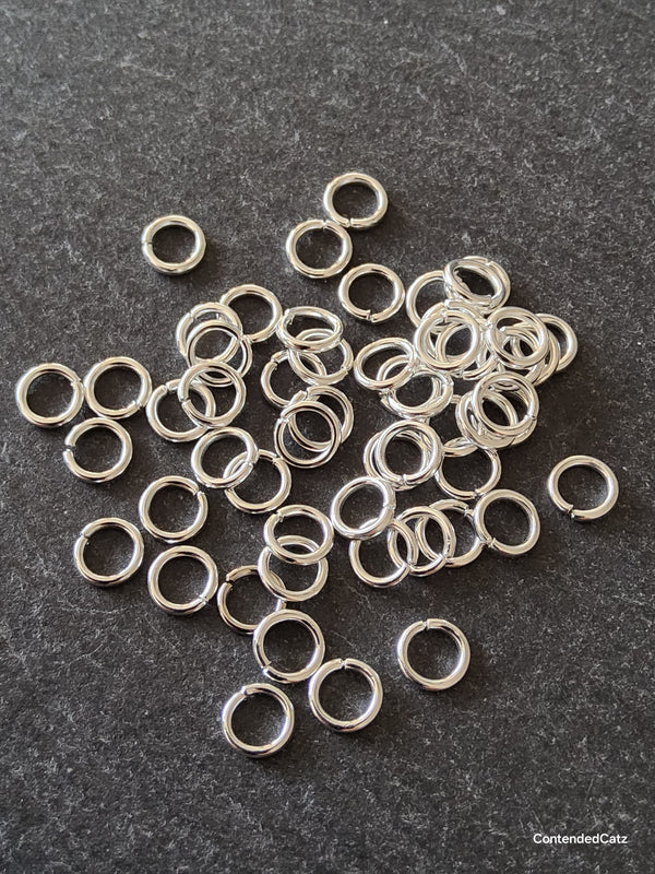200 or 1000 Bright Silver Plated 6mm Jump Rings Strong 1mm (18 gauge) Hole: 3.4mm