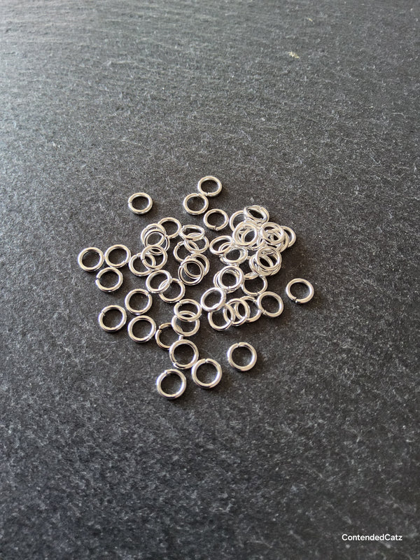 200 or 1000 Bright Silver Plated 6mm Jump Rings Strong 1mm (18 gauge) Hole: 3.4mm