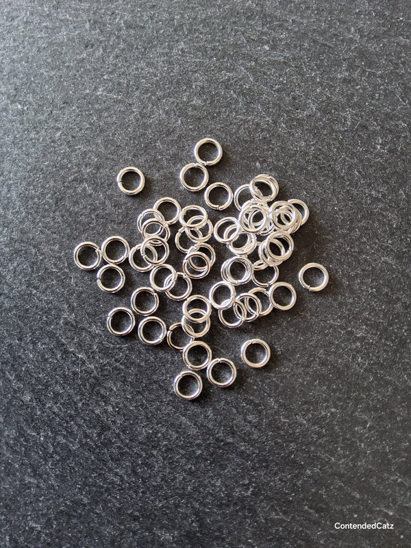 200 or 1000 Bright Silver Plated 6mm Jump Rings Strong 1mm (18 gauge) Hole: 3.4mm