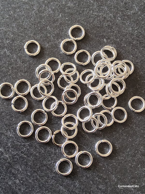 200 or 1000 Bright Silver Plated 6mm Jump Rings Strong 1mm (18 gauge) Hole: 3.4mm