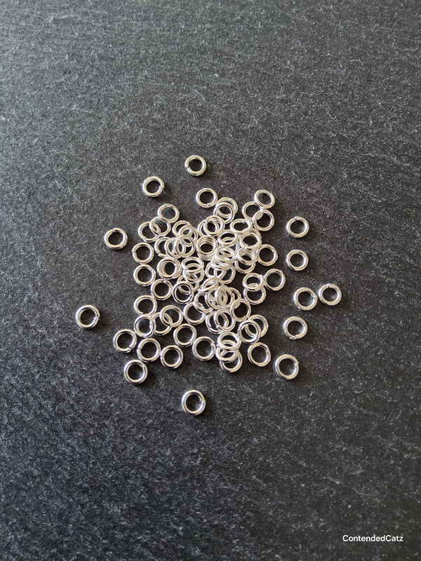 200 or 1000 Silver Plated 5mm Diameter Strong Jump Rings 0.9mm (20 Gauge)