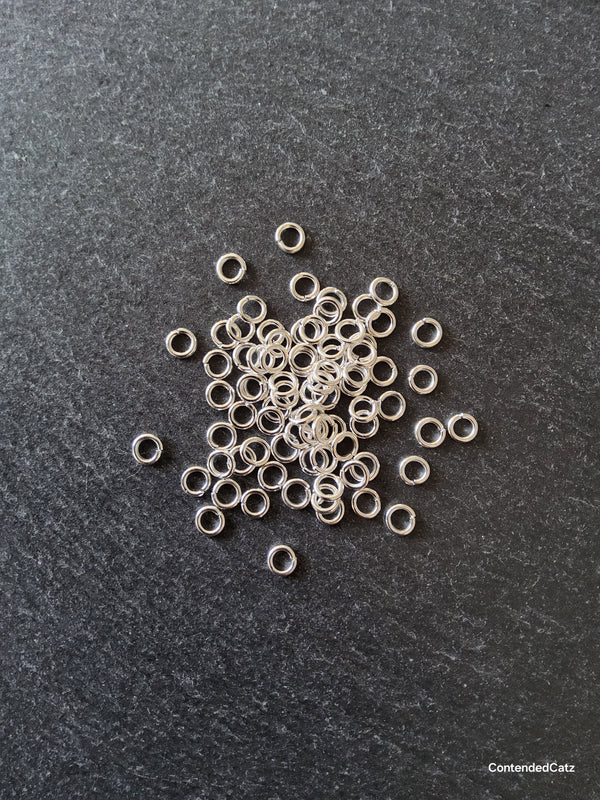 200 or 1000 Silver Plated 5mm Diameter Strong Jump Rings 0.9mm (20 Gauge)