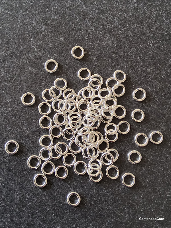 200 or 1000 Silver Plated 5mm Diameter Strong Jump Rings 0.9mm (20 Gauge)