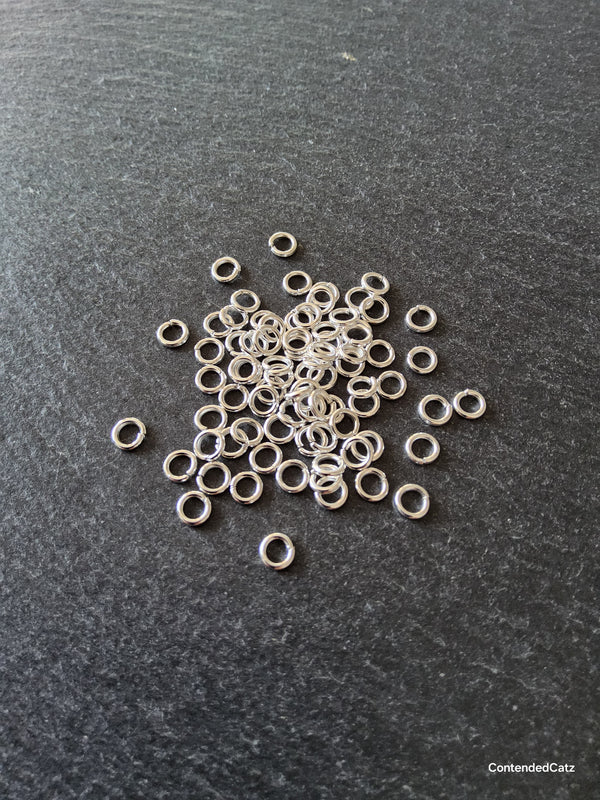 200 or 1000 Silver Plated 5mm Diameter Strong Jump Rings 0.9mm (20 Gauge)