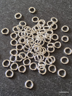 200 or 1000 Silver Plated 5mm Diameter Strong Jump Rings 0.9mm (20 Gauge)