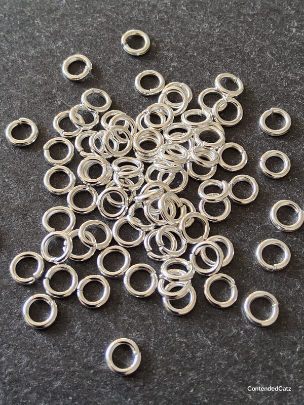 200 or 1000 Silver Plated 5mm Diameter Strong Jump Rings 0.9mm (20 Gauge)