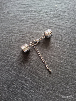 Antique Silver Tone Alloy End Cap Sets for 9.5mm Cord (9.8mm end caps)