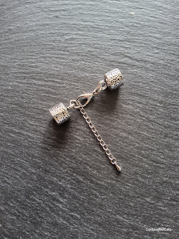 Antique Silver Tone Alloy End Cap Sets for 9.5mm Cord (9.8mm end caps)