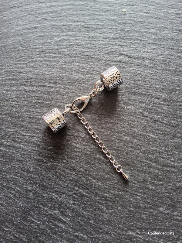 Antique Silver Tone Alloy End Cap Sets for 9.5mm Cord (9.8mm end caps)