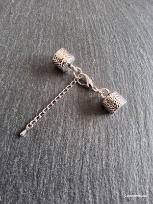 Antique Silver Tone Alloy End Cap Sets for 9.5mm Cord (9.8mm end caps)