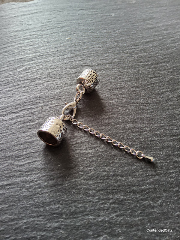 Antique Silver Tone Alloy End Cap Sets for 9.5mm Cord (9.8mm end caps)